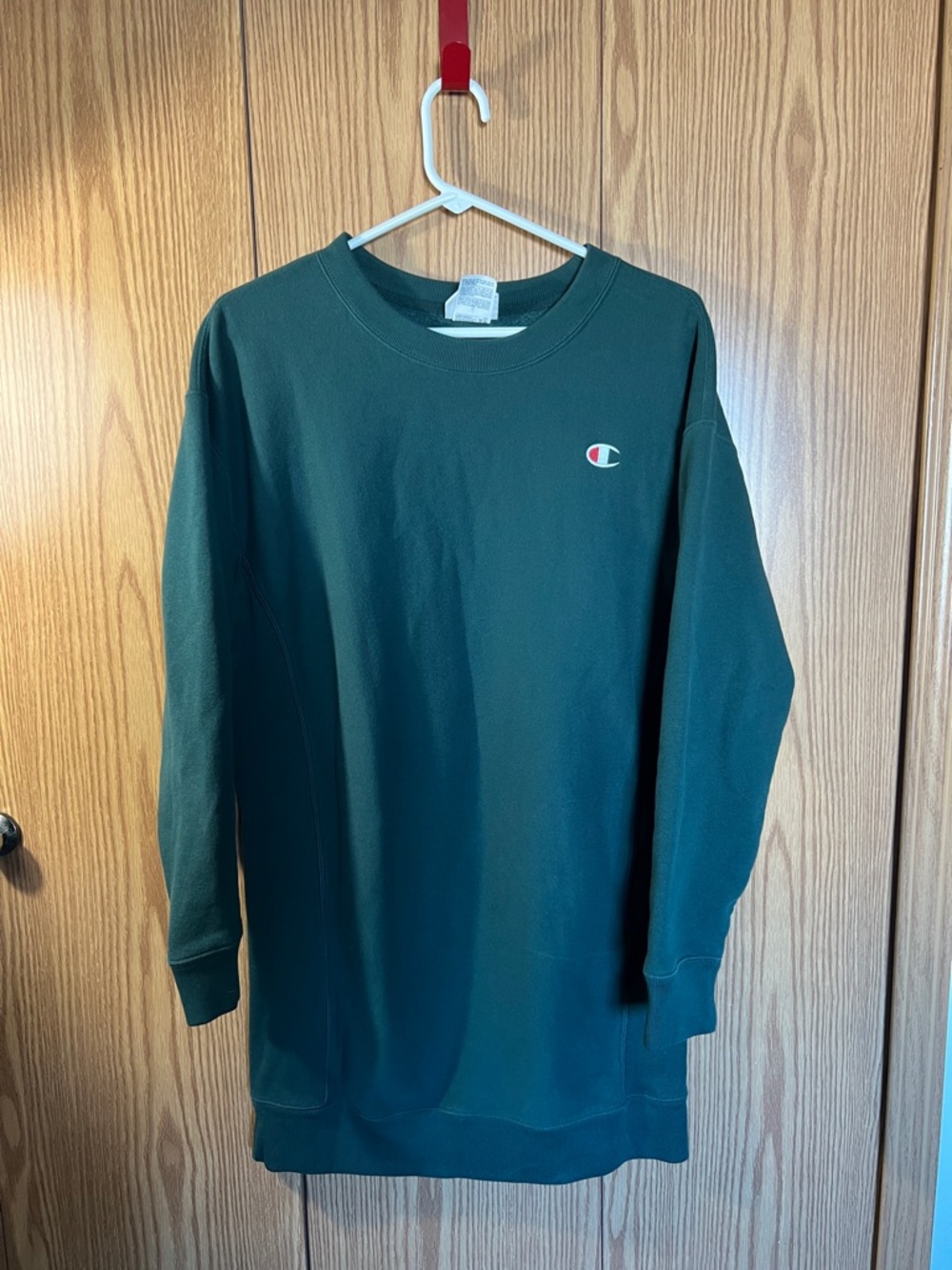 Champion Forest Green Sweater Dress with Small Chest Logo